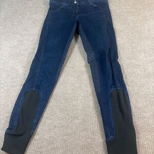 Dover Saddlery Women’s Riding Breeches Size 26 – Denim Look Full Seat Grip 1211